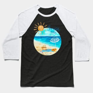 Beach summertime Adventure Explore the world travel lover palm tree sun Baseball T-Shirt